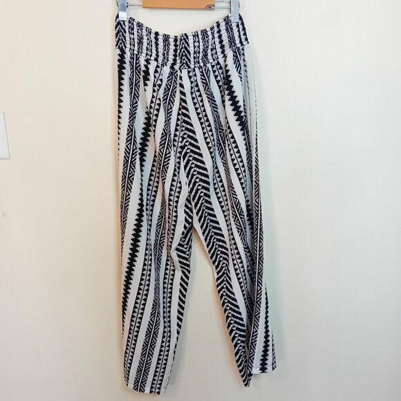 NWOT Women's Cupshe Lightweight Wide Leg Tribal Striped Coverup Beach Pants L - Picture 9 of 14